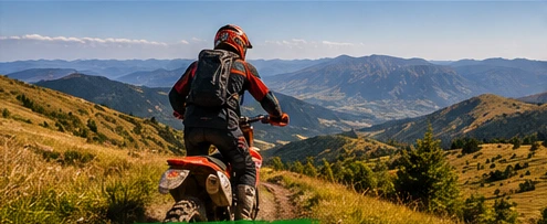 Off-road riders in the hills near Skopje